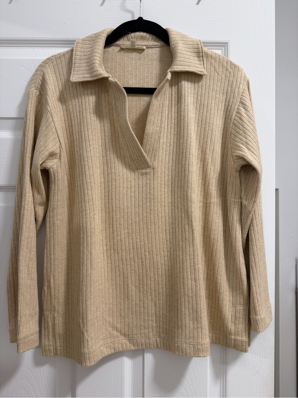 Madewell Ribbed Sweater in Light Beige